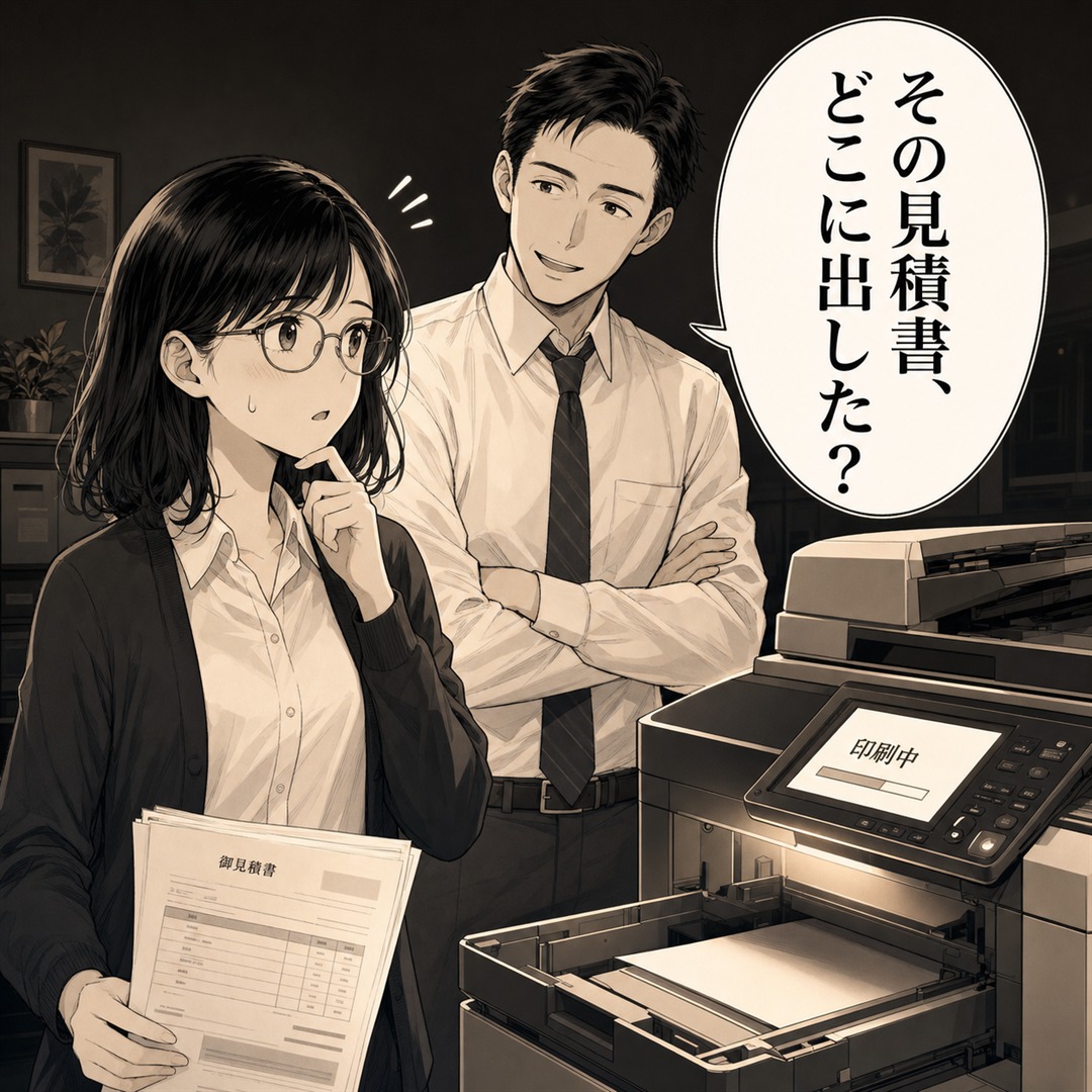 見積書を印刷するコピー機